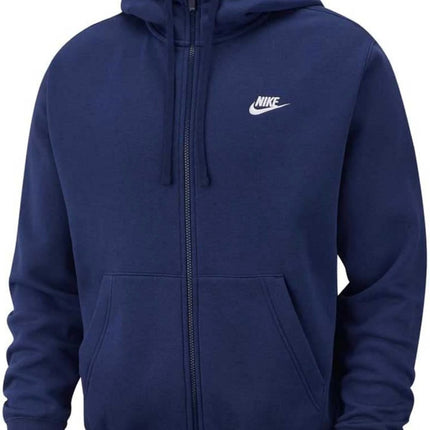 Nike Men’s Sportswear Club Full Zip-Up Hoodie, size M, midnight navy, new, cozy fleece fabric”
