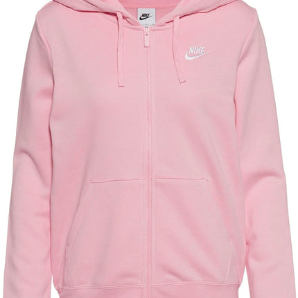 “Nike Women’s Sportswear Fleece Full-Zip Hoodie, size S, soft pink, new, cozy fleece fabric”
