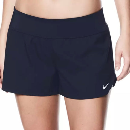 Nike Women’s swim shorts, new, size [XL], navy with high-waist design and built-in briefs.