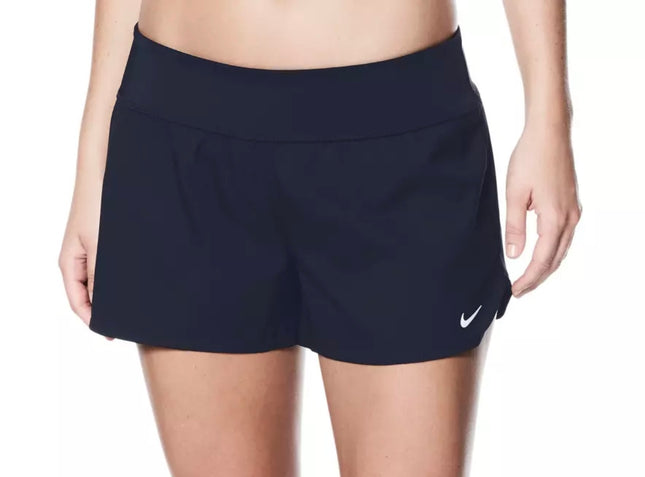 Nike Women’s swim shorts, new, size [XL], navy with high-waist design and built-in briefs.