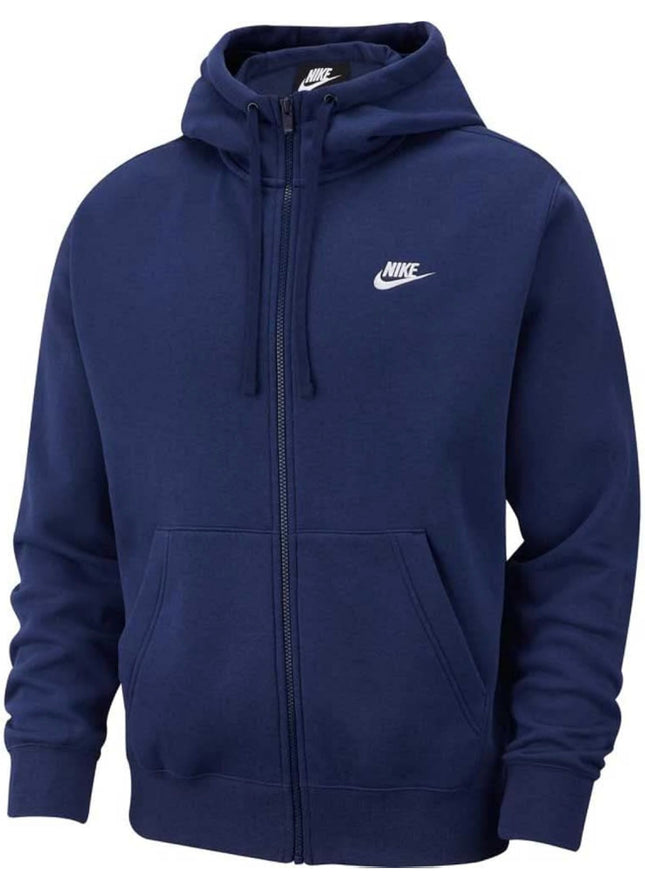 “Nike Men’s Sportswear Club Full Zip-Up Hoodie, size XXL, midnight navy, new, cozy fleece fabric”
