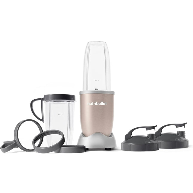 “NutriBullet Pro 900 Watt Personal Blender, 13-piece set, high-speed mixer system, Champagne color”