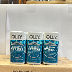  OLLY Goodbye Stress Ultra Strength 3-pack, 60 softgels each for stress relief and mood balance”