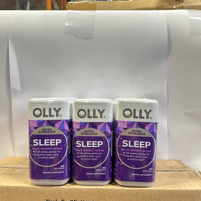 OLLY Ultra Strength Sleep 60 Softgels Each (3-Pack) Exp:08/25