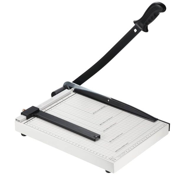 PATIKIL 12-inch Paper Cutter, precision paper trimmer for cardstock, metal base, adjustable guide, office paper slicer”