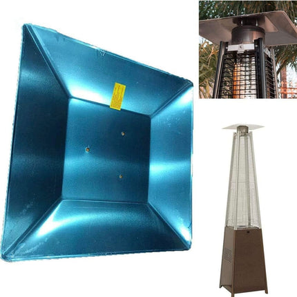 Patio Heater Reflector Shield for Glass Tube Heater, 4-Sided Pyramid Square Shield, Aluminum Replacement Top Part”