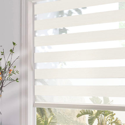  Persilux Zebra Roller Blinds Dual Layer Sheer Shades, Beige, 32x72 inches, Light Filtering, Privacy Protection”