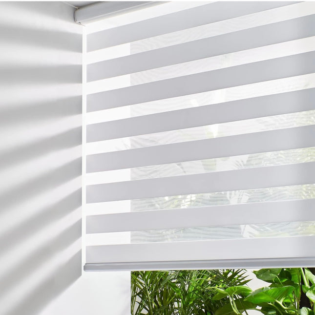  Persilux Zebra Blinds, white, 57x72 inch, cordless roller shades, light filtering”
