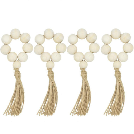 Prayer Bead Napkin Rings - Set of 4 - Tea + Linen