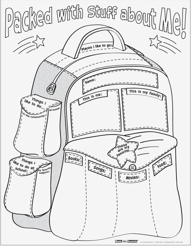 Really Good Stuff Ready-To-Decorate Packed With Stuff About Me! Posters - 22 Count (Pack of 22) - New Open Box