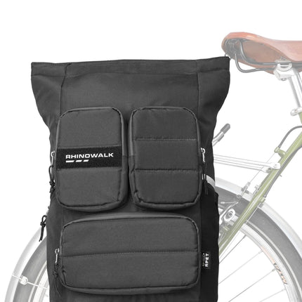  Rhinowalk Bike Pannier Bag Waterproof 22L, bicycle rear rack trunk bag, black, cycling bag”