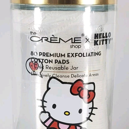 The Crème Shop x Hello Kitty Chic Reusable Glass Jar with Premium Soft Cotton Pads