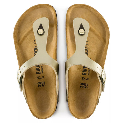 Birkenstock Gizeh Thong Sandals Gold Birko-Flor Size 8 Women’s New