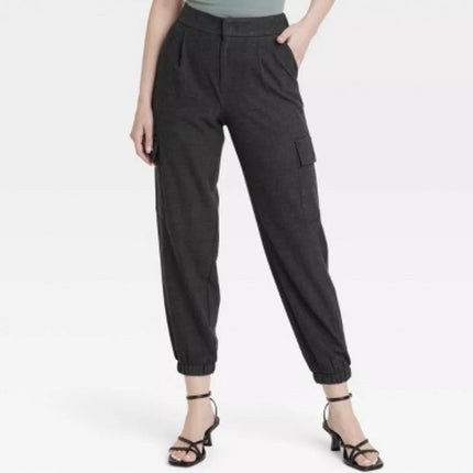 Women's High-Rise Ankle Cargo Jogger Pants - A New Day™, New, Charcoal, Size 6