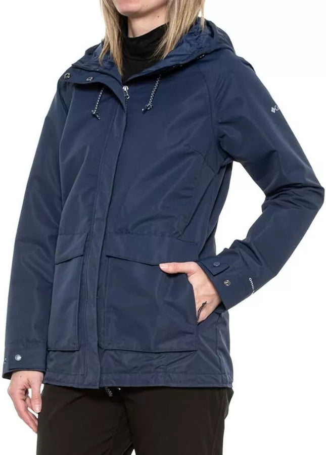 Women's Crystal City Omni-Tech Jacket - Columbia, New  - Navy Blue, Size M