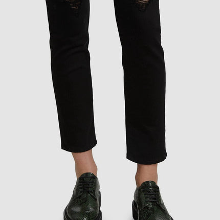 AG Alexxis High-Rise Distressed Jeans Black Size 28 New