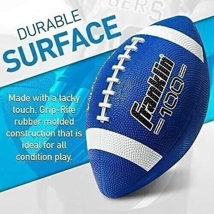 Franklin Sports American Football Rubber Ball for Kids Blue/White