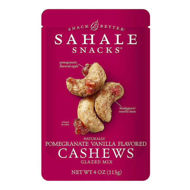 Sahale Snacks Naturally Pomegranate Vanilla Flavored Cashews Glazed Mix, - 4 Oz