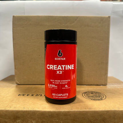 Six Star Creatine X3 Caplets 60 Count, 0.25 Ib  Exp 12/08/2026,