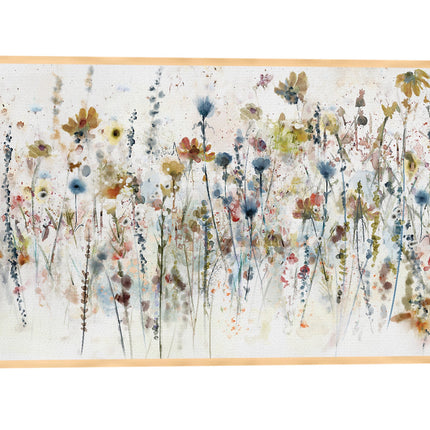 “Studio Arts Signature Collection Floral Canvas Art, wildflower watercolor painting, light wood frame, home decor.”