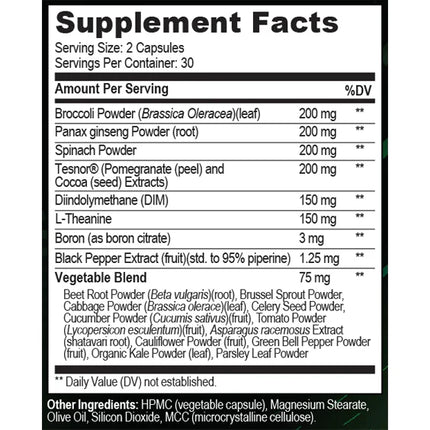Live Anabolic - TestoGreens Max - Men’s Daily Greens Capsule Supplement - 30 Count