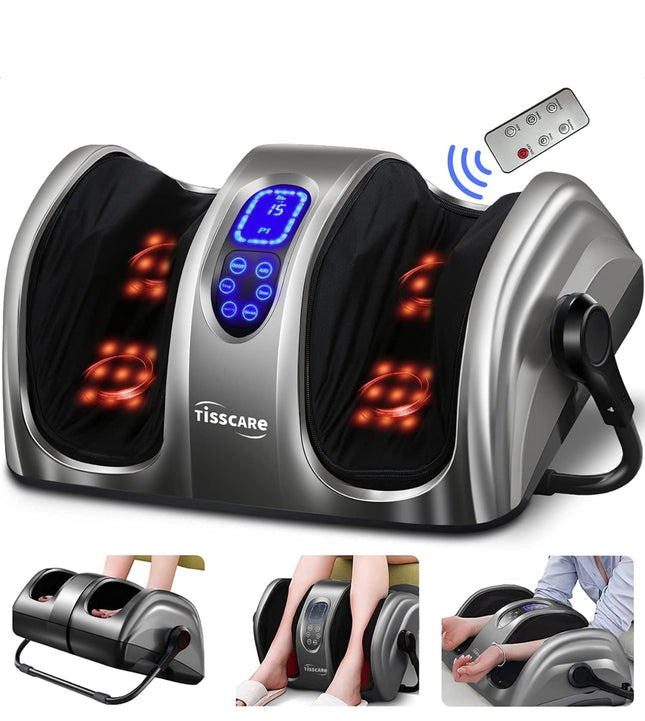  TISSCARE Shiatsu Foot Massager with Heat, Deep Kneading, Rolling Massage, Pain Relief for Neuropathy, Plantar Fasciitis”
