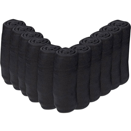 Ultra-soft fleece black bulk blankets 26-pack, 50x60 inches, wedding favors, guests, homeless shelters, 160 GSM”