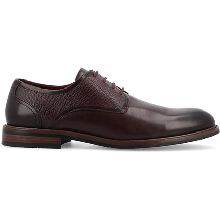 Vance Co. Men's Kendon Tru Comfort Foam Plain Toe Lace-Up Derby Shoes - New - Bordeaux - Size 9.5