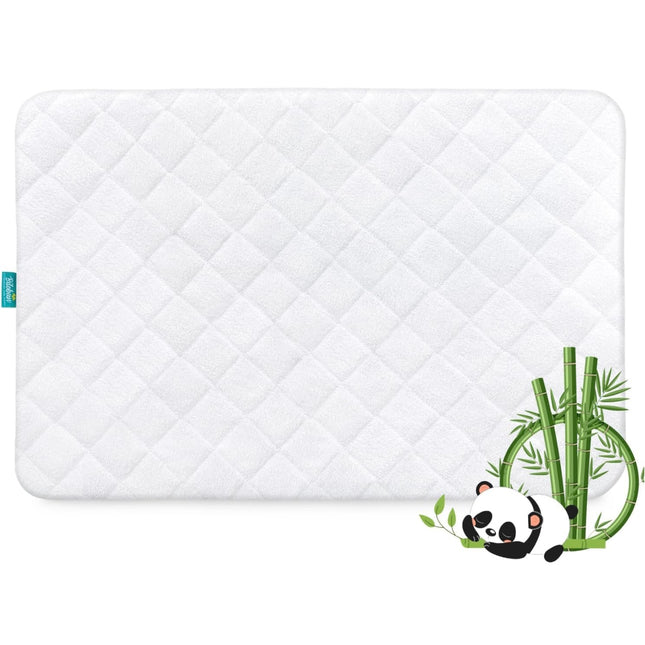 Waterproof Crib Mattress Protector Pad Cover, Fitted Bamboo Terry Surface, Ultra Soft and Skin-Friendly - New Open Box Amazon Return
