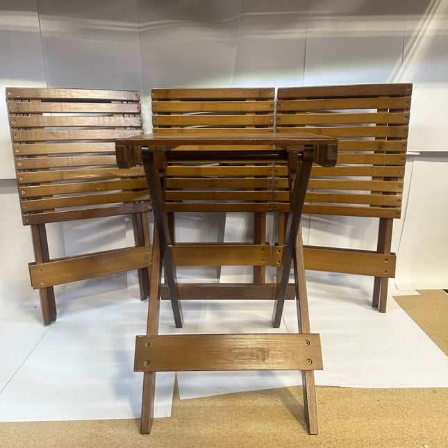 WENQIK Wooden Folding Patio Table and Chairs Set, durable outdoor furniture, folding design, perfect for patios and balconies”