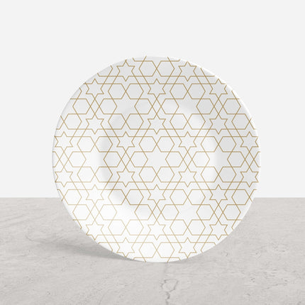 White and Gold Mosaic Appetizer Plates - Set of 4 - Tea + Linen