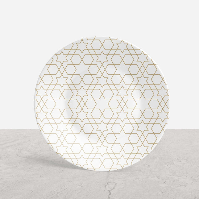 White and Gold Mosaic Appetizer Plates - Set of 4 - Tea + Linen