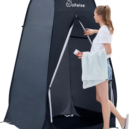WolfWise 6.6FT Portable Pop Up Shower Privacy Tent - Changing Room for Camping, Open Box, Slightly Dusty