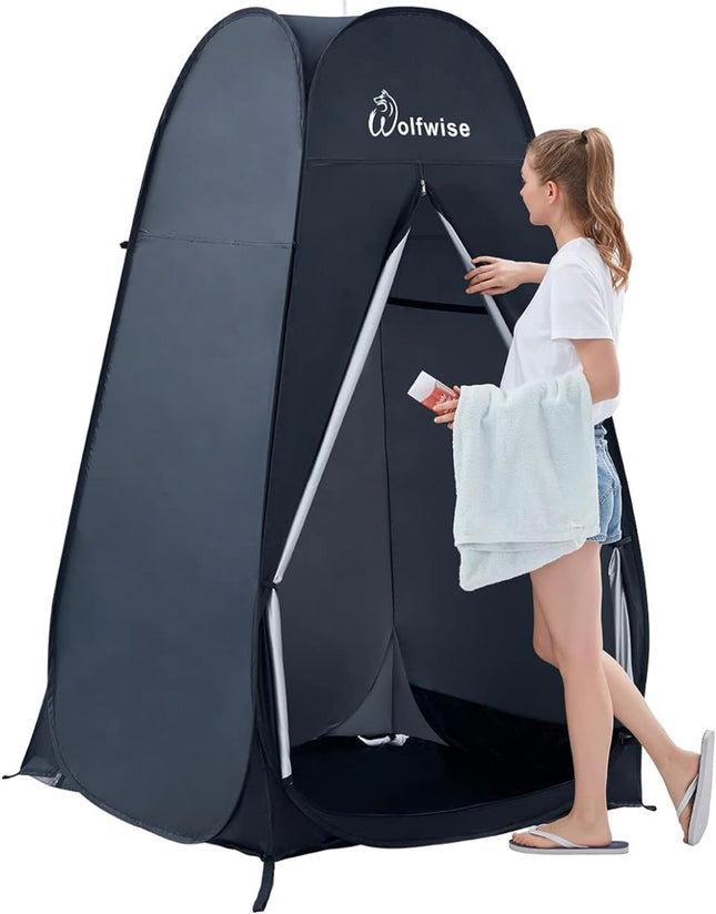 WolfWise 6.6FT Portable Pop Up Shower Privacy Tent - Changing Room for Camping, Open Box, Slightly Dusty