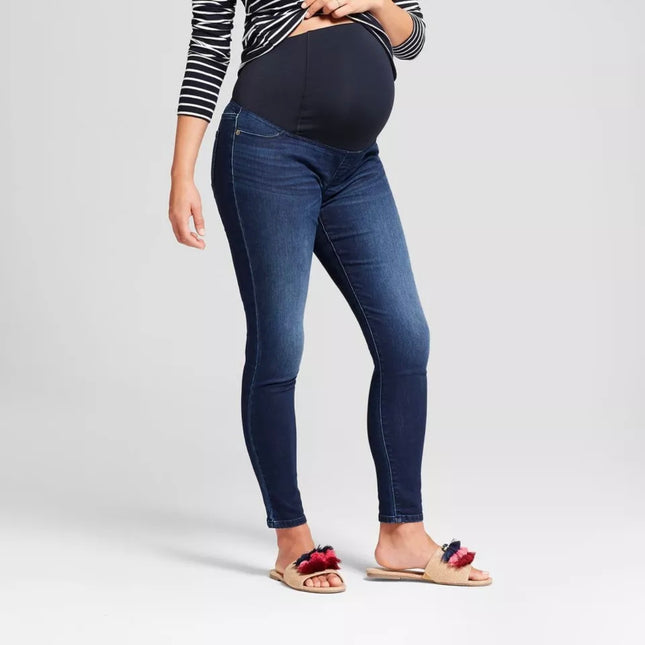 Women’s skinny jeans by Isabel Maternity™, new, size 8 with crossover panel, dark wash denim