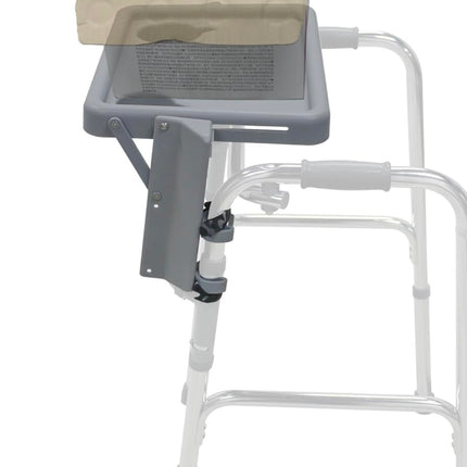 YCY Walker Tray for Folding Walker, adjustable, holds up to 22 lbs, detachable rolling tray table, gray”