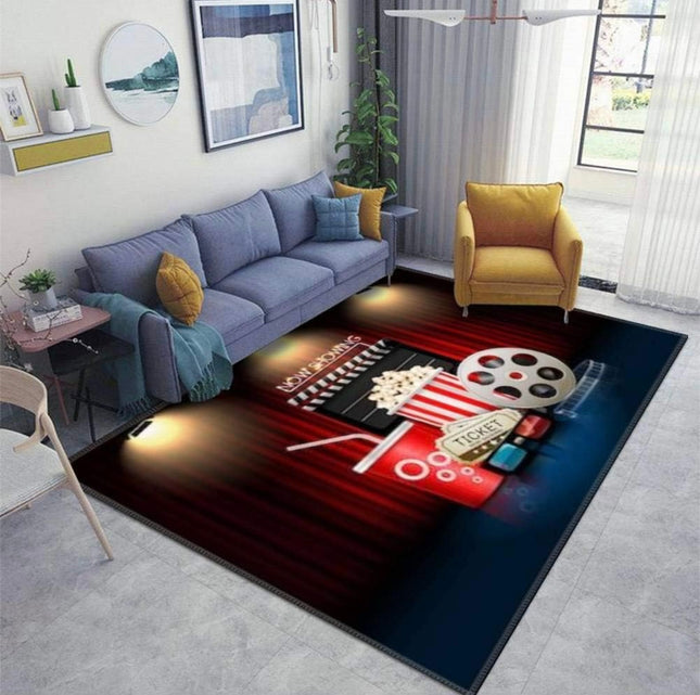 ZALAHM Home Area Runner Rug Pad, cinema movie theater design, thickened non-slip mat, multi-color”